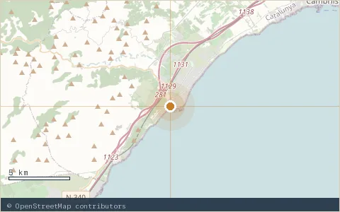 Location map: El Templo del Sol, L'Hospitalet de l'Infant.