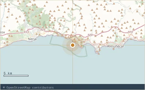 Location map: Playa de Cantarriján, Almuñécar.