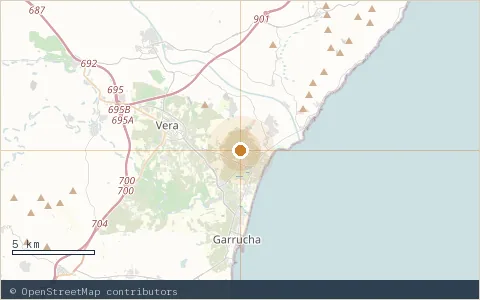 Location map: Hotel Vera Playa Club, Almería.
