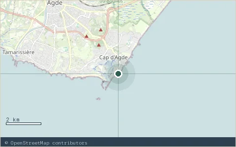 Location map: Village naturiste, Cap d'Agde.