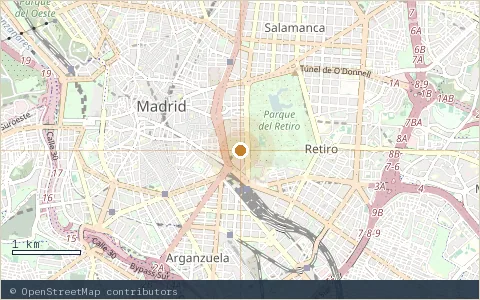 Location map: Cuesta de Moyano, Madrid.