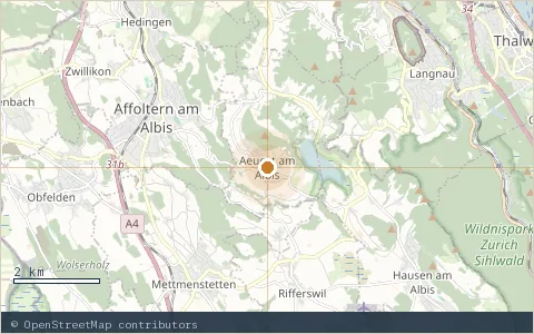 Location map: SonnenBad Schönhalde (SBS), Wängibadstrasse 1, Aeugst am Albis.
