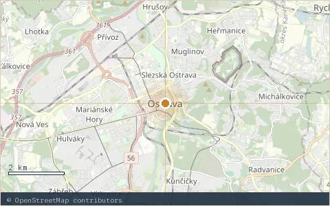Location map: Antošovice beach, Ostrava.
