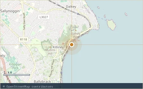 Location map: White Rock Beach, Killiney, Dublin.