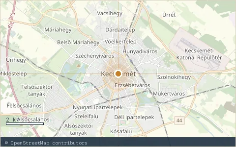 Location map: Granada Wellness Hotel, Kecskemét.