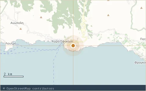 Location map: Vritomartis Naturist Resort, Chania, Crete.