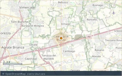 Location map: Nuvola Sport Village, Cavenago di Brianza (MB).