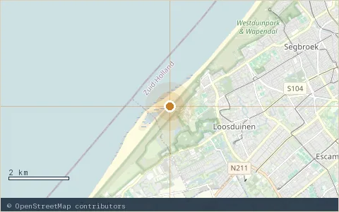 Location map: StrandPaviljoen @TheBeach, Den Haag naaktstrand.