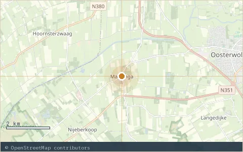 Location map: Naturistencamping Kuinderloo, Makkinga, Friesland.