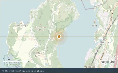 Location map: Sjøhaug naturistsenter, Moss.