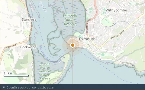 Location map: Stuart Line Cruises, Exmouth, Devon.