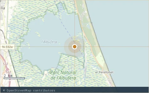 Location map: Albufera + La Garrofera, Valencia.
