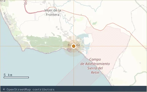 Location map: Barbate, Cádiz.