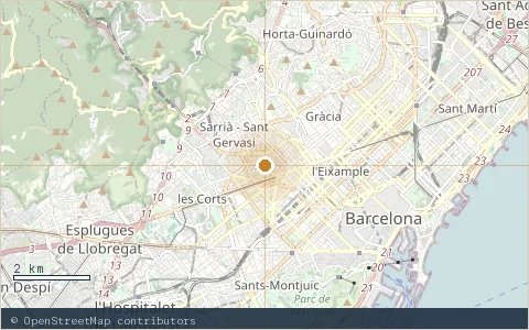 Location map: Meliá Sarrià + SLS, Barcelona.